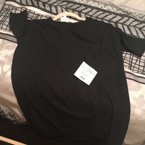 Xxs solid black ribbed Irma